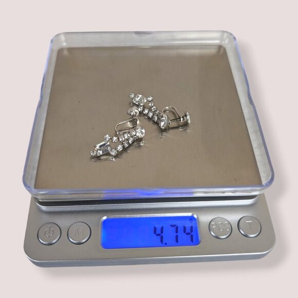 (2/$20) Vintage Jay Flex Sterling Rhinestone Earrings - Picture 6 of 6